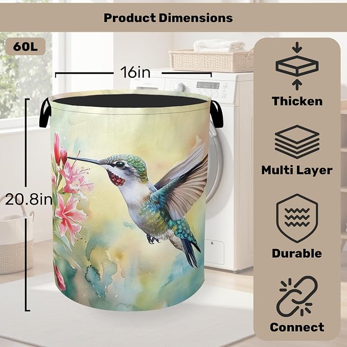 Summer Hummingbird Laundry Basket - Image 2