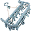 Laundry Drying Rack with 32 Thickened Windproof Clips, Nordic Blue Plastic by Unknown