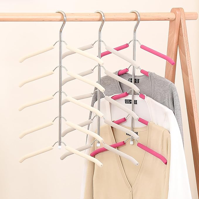 3 Pack 5 in 1 Hangers Blouse Tree Hangers Non Slip Space Saving Clothes Hanger - Image 5
