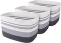 WISELIFE Storage Basket 3 Pack, Cotton Rope and Woven Baskets by WiseLife