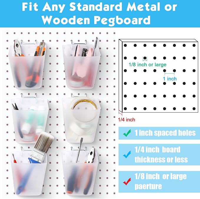 Namalu 12 Pack Pegboard Storage Bins - Image 3