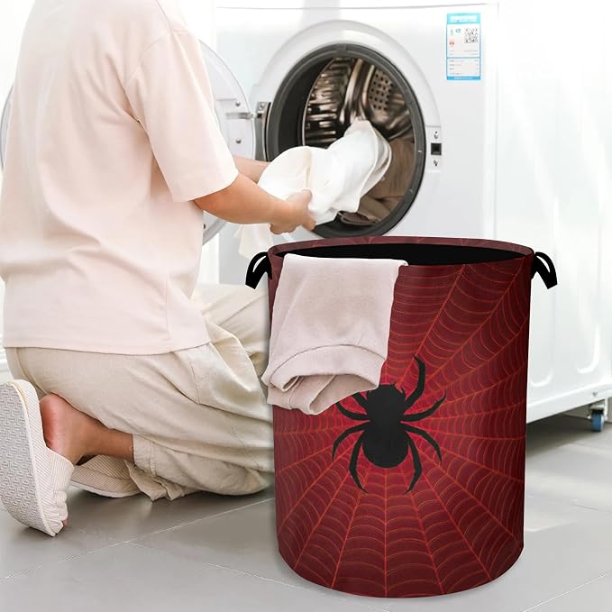 Halloween Spider Web Laundry Hamper, Dirty Clothes Laundry Basket - Image 7