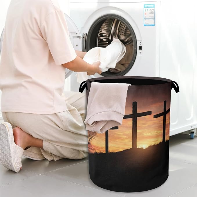 Cross Sunset Laundry Basket, Foldable - Image 7
