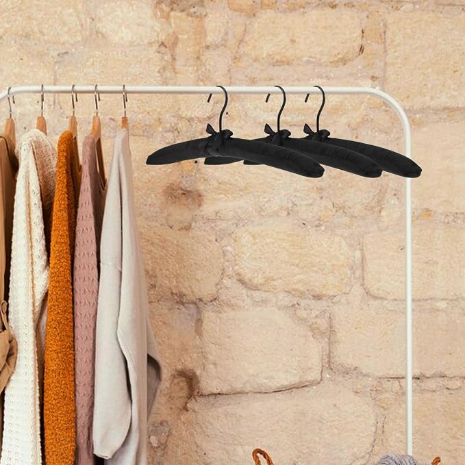 5pcs Black Satin Padded Hangers - Image 4