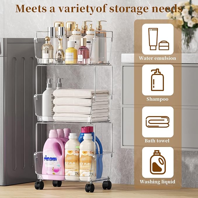 YCIA&DONE 3 Tier Rolling Storage Cart - Image 5