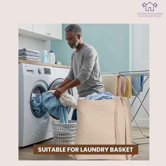 LFH Home Large Premium 100% Cotton Canvas Laundry Bag - Image 4