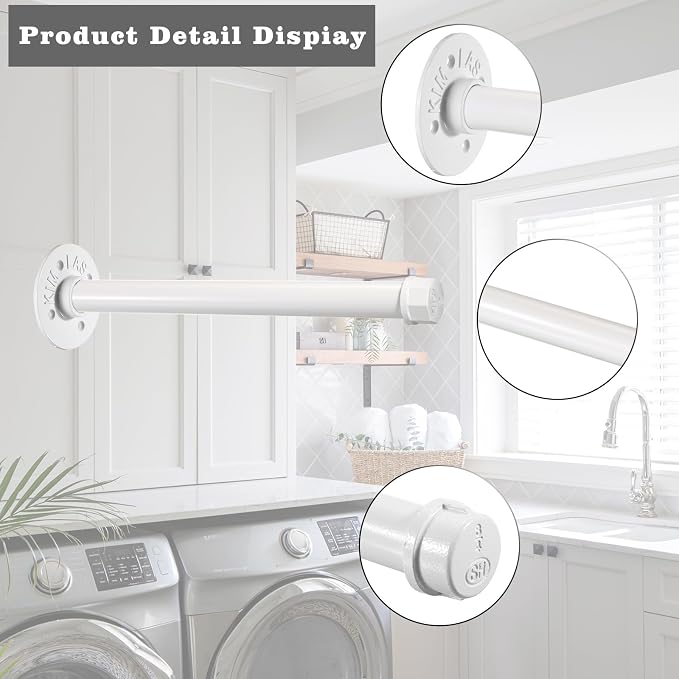 Sumnacon 2 Pcs 12 Inch Industrial Pipe Clothes Bar - Image 4