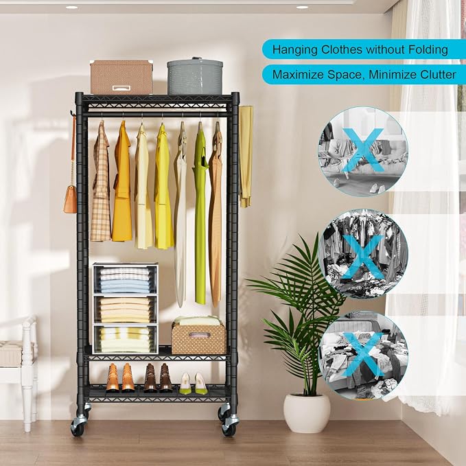 FUTASSI P3 Mini Rolling Clothes Rack, Clothing Racks - Image 9