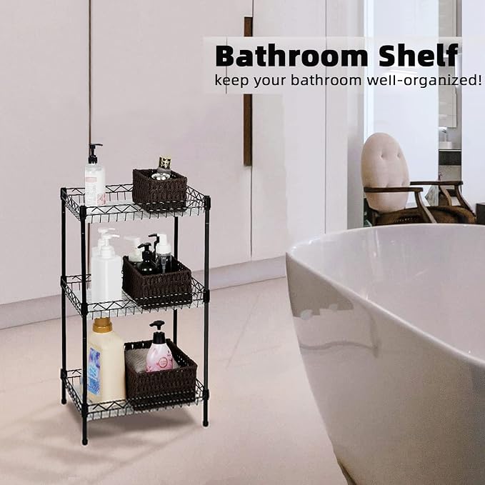 Storage Shelves, 3-Tier Wire Shelving Unit - Image 7