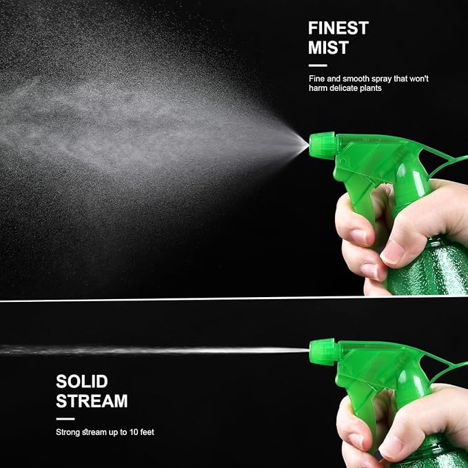 Bealee Spray Bottles 3-Pack, 16 Oz, Mist & Stream, Plastic Water Spray Bottle - Image 2