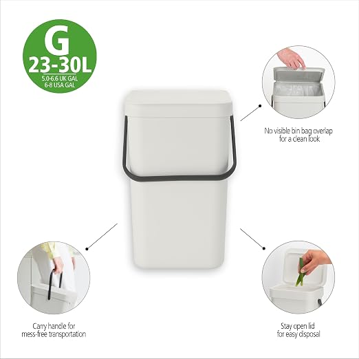 Brabantia Sort & Go Kitchen Recycling Bin | M / 6.6 Gal / 25L | Dark Gray | - Image 4