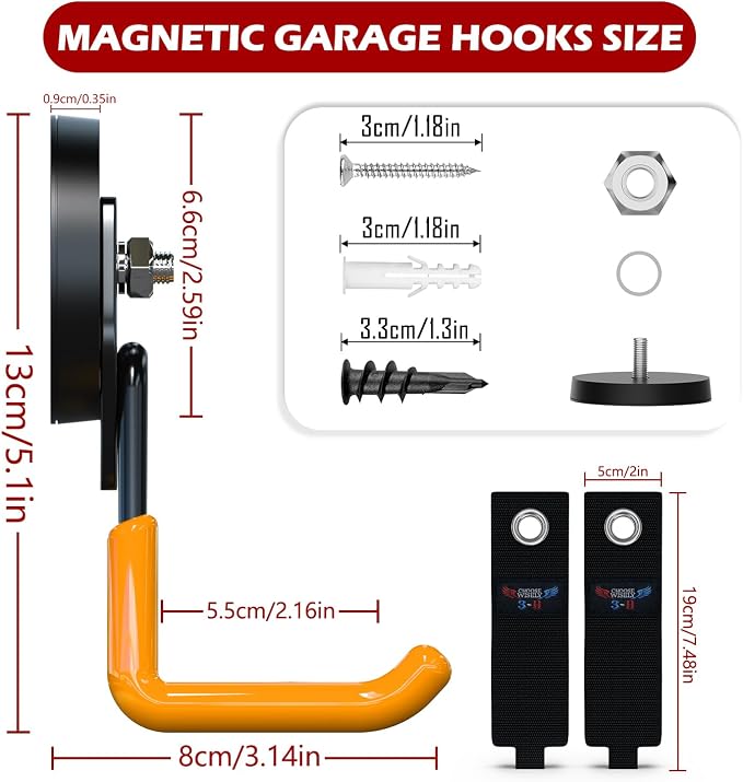 3-H Magnetic Hooks Heavy Duty, Magnet Garage Hooks Heavy Duty and Strong - Image 2