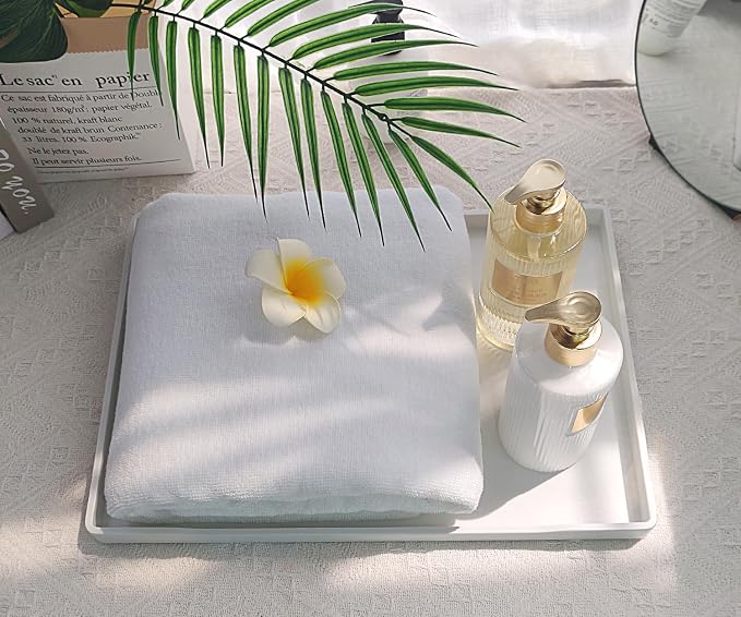 White Serving Tray, Large Serving Accessory, Decorative and Display Use. - Image 2
