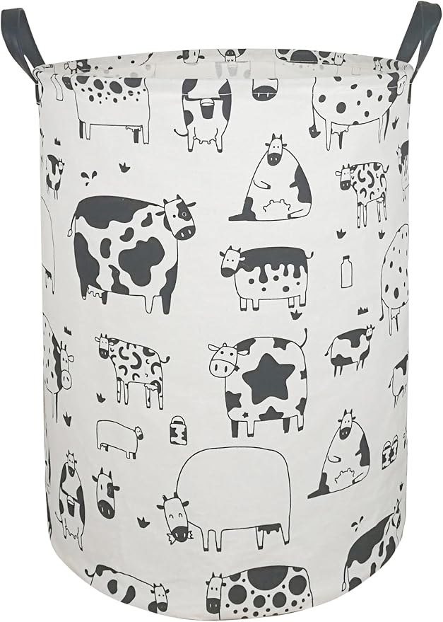 KUNRO Round Laundry Gift Basket Storage Hamper, Clothes Storage Organizer Bins by KUNRO