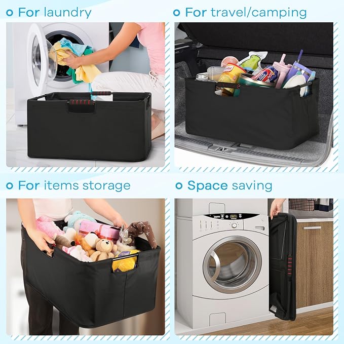 Large Laundry Basket with handle 2 Pack, Laundry Room Organization, 64L - Image 5