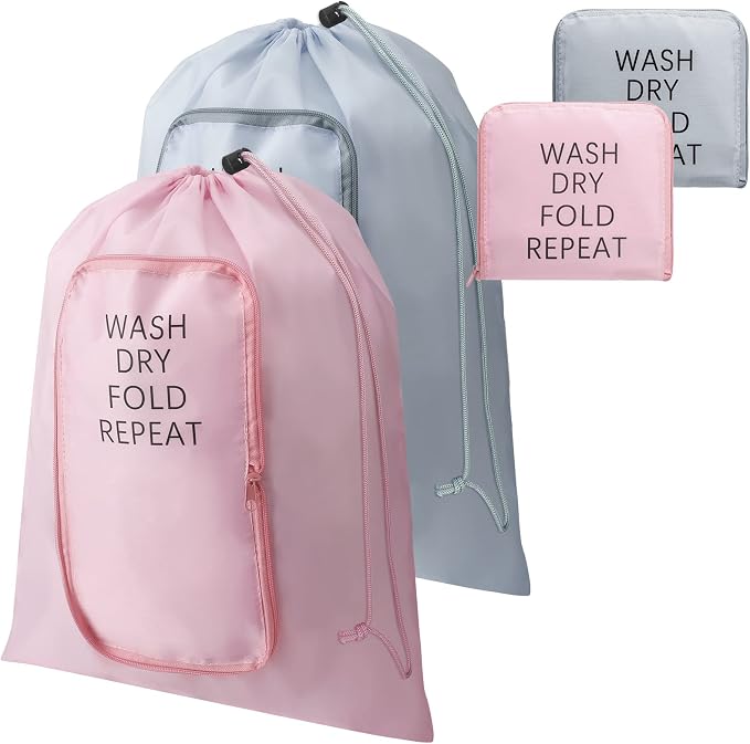 2 Pcs Travel Laundry Bag Washable Dirty Clothes Bag by Boao