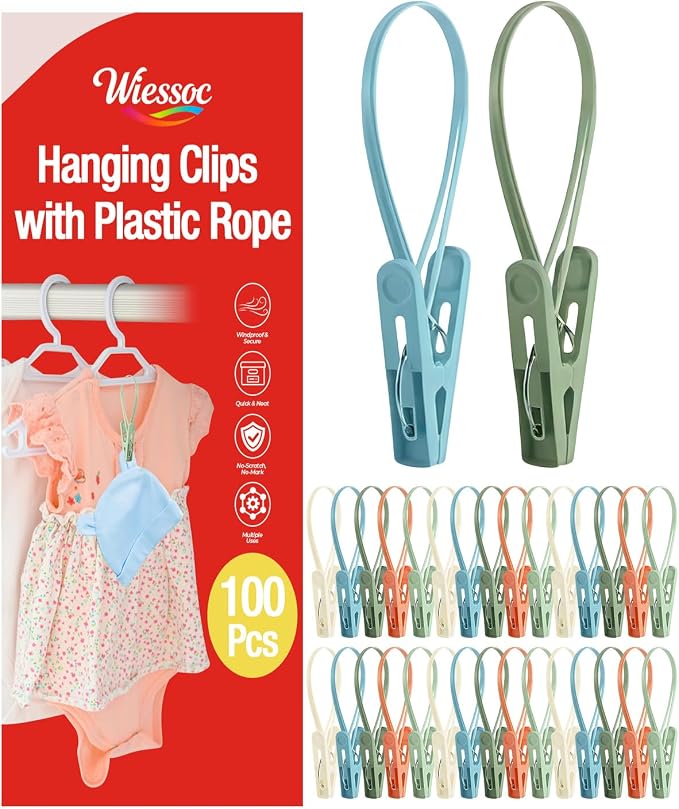 100 Pack Multi Purpose Laundry Hanging Clips by Unknown