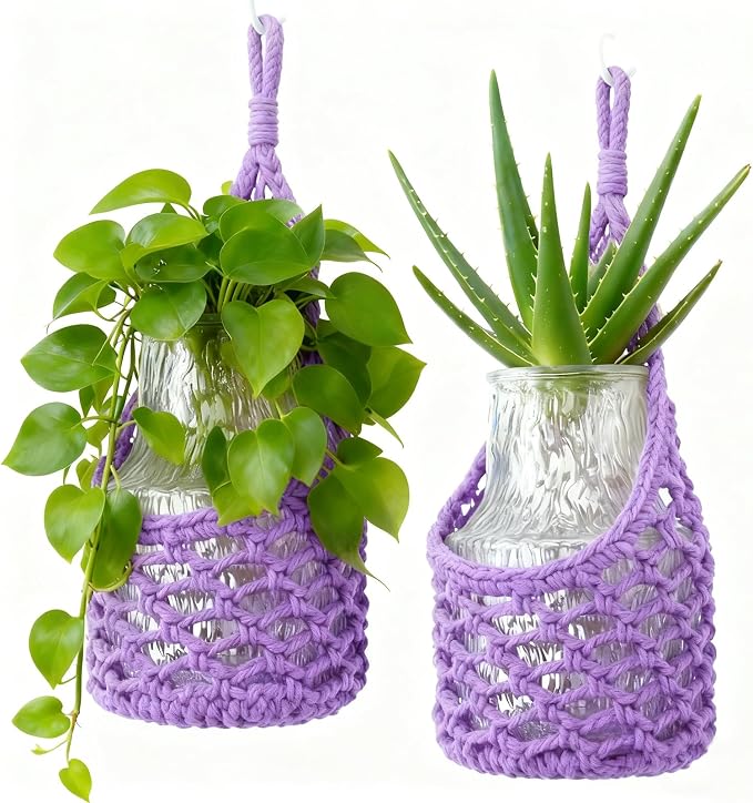 Macrame Wall Plant Hanger, Hanging Planter Basket Holder, Wall Planters by Unknown