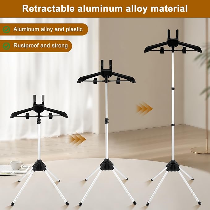 Iron Steam Stand, Steaming Clothes Hangers, Handheld Telescopic Steamer Stand - Image 4