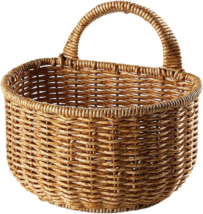 Hand-woven Rattan Storage Basket, - Image 6