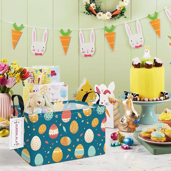 QUEENLALA Rectangular Laundry Hamper/Foldable Nursery Laundry Basket - Image 6