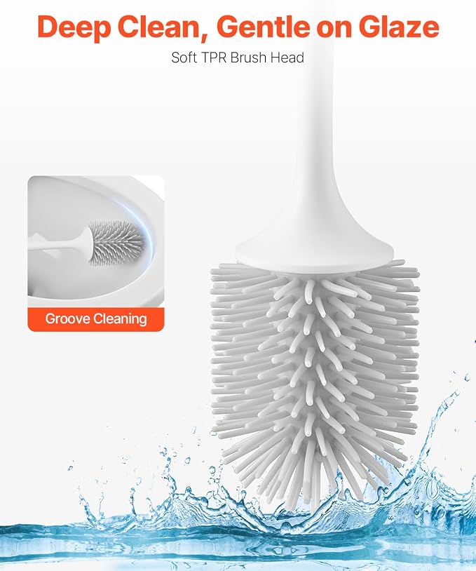VEVOR Toilet Brush and Holder Set, Toilet Bowl Brush and Holder - Image 2