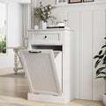 Tilt Out Laundry Hamper Cabinet, Rattan-Style Laundry Room Organization by Unknown