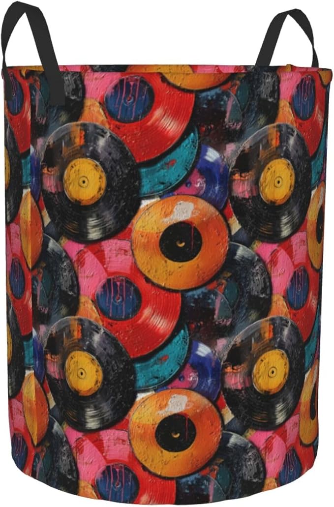 Vintage Music Laundry Basket Storage Bin Foldable Laundry Hamper Clothes - Image 2