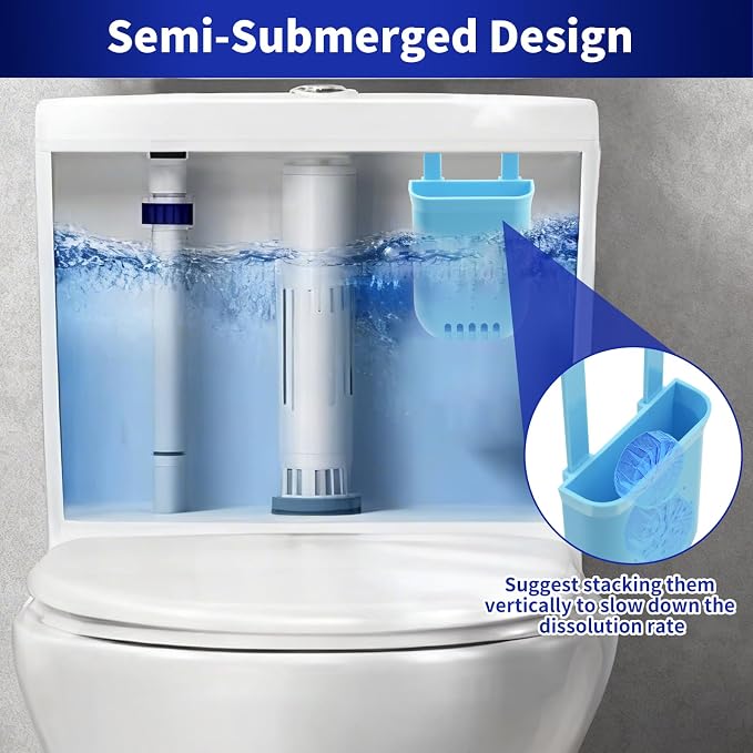 2 Pack Adjustable Toilet Tank Tablet Holder – Controlled Release Bleach Tablets - Image 5