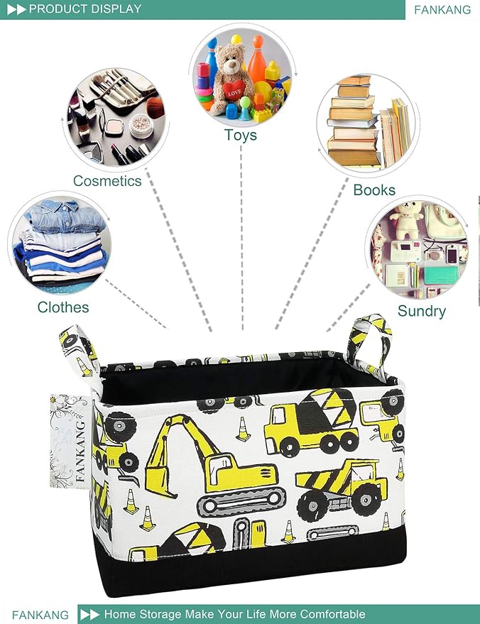FANKANG Rectangular Laundry Basket Nursery Storage Fabric Storage Bin Storage - Image 3