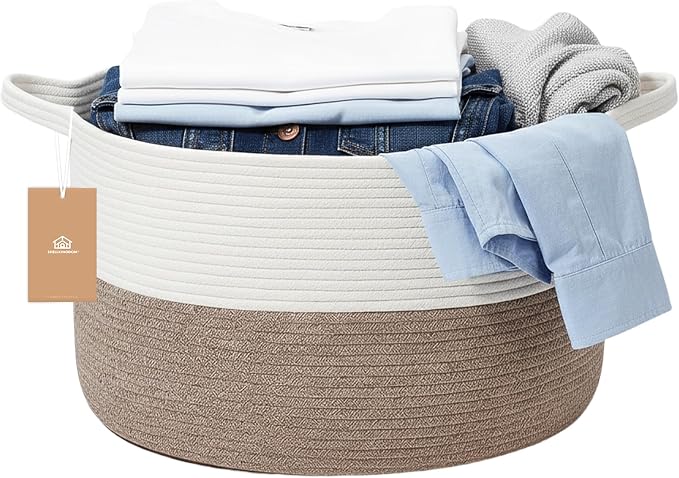 ShellKingdom Laundry Basket, Large Natural Rope Woven Storage Basket - Image 9