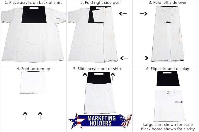 Shirt Folding Board for T Shirts Blouses 11" x 12" Black Acrylic Clothes - Image 2