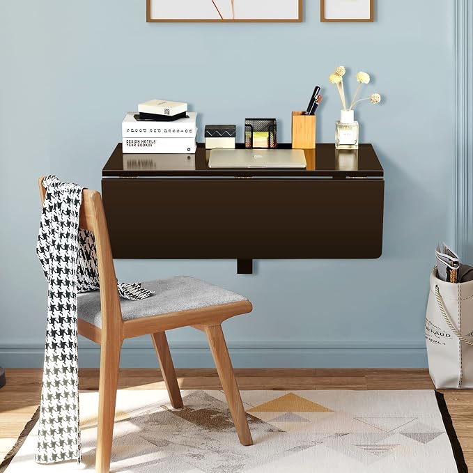 Wall Mounted Folding Table, 31.5" x 23.5" Floating Desk - Image 8