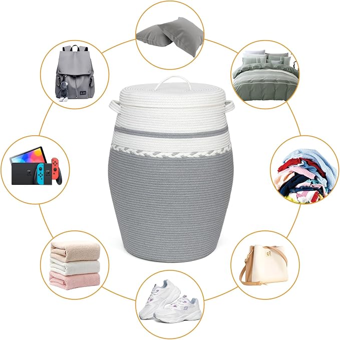 Large Collapsible Laundry Baskets, Laundry Hamper - Image 8