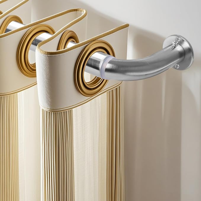 Meriville 1-Inch Diameter Wrap Around Blackout Curtain Rod, 48-Inch to 84-Inch - Image 7