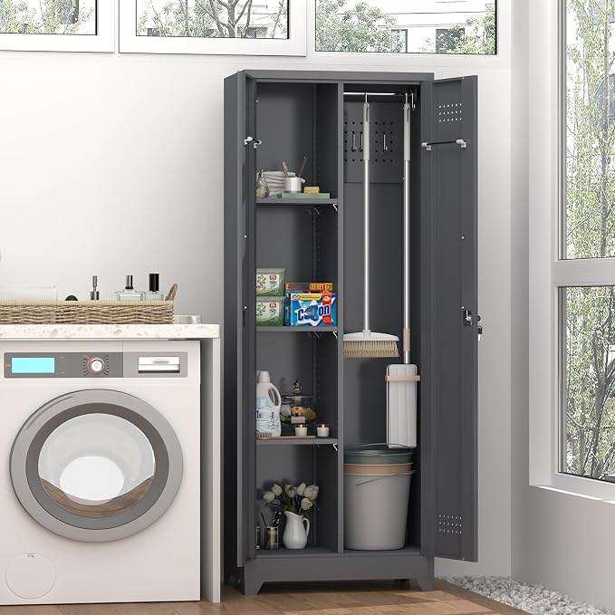 GREATMEET 65'' Metal Utility Storage Cabinet - Image 4