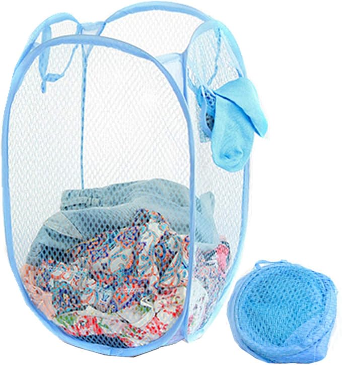 Portable Extra Large Rectangle Pop-Up Clothes Basket Tall Laundry Mesh Hamper by Unknown