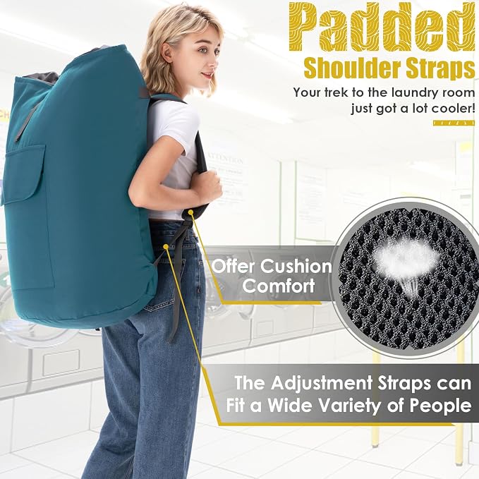 Backpack Laundry Bag, 115L Heavy Duty Extra Large College Laundry Backpack - Image 4