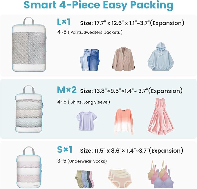 Cambond See Through Mesh Compression Packing Cubes - Image 5