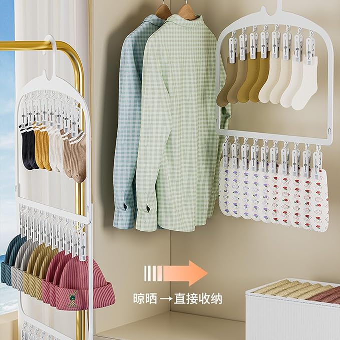 3. Foldable Laundry Hanger Multi-Functional Hooks - Image 6