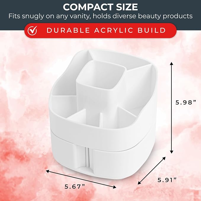 Masirs Small 360 Rotating Makeup Organizer - Image 3