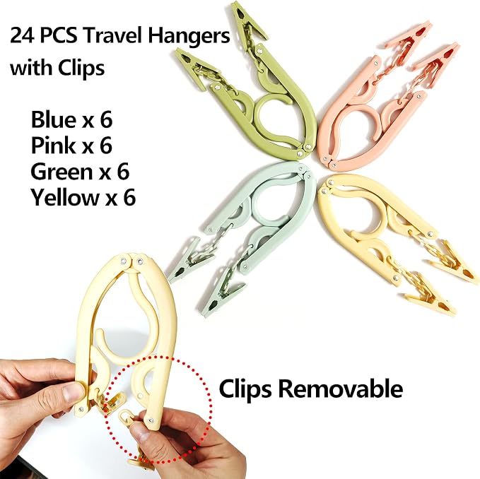 24 PCS Travel Hangers, Portable Folding Clothes Hangers - Image 4