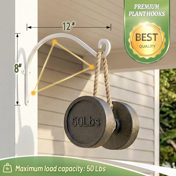 Hanging Plant Brackets Outdoor: 50lbs Weight Capacity - Image 3