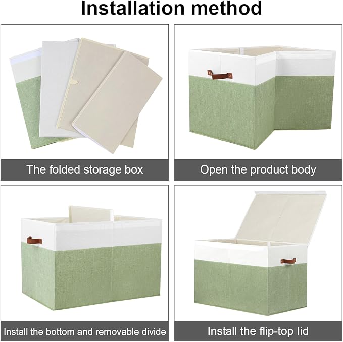 Large Toy Storage Box with Lid, Sturdy Toys Storage Chest Bin Organizer Basket - Image 7