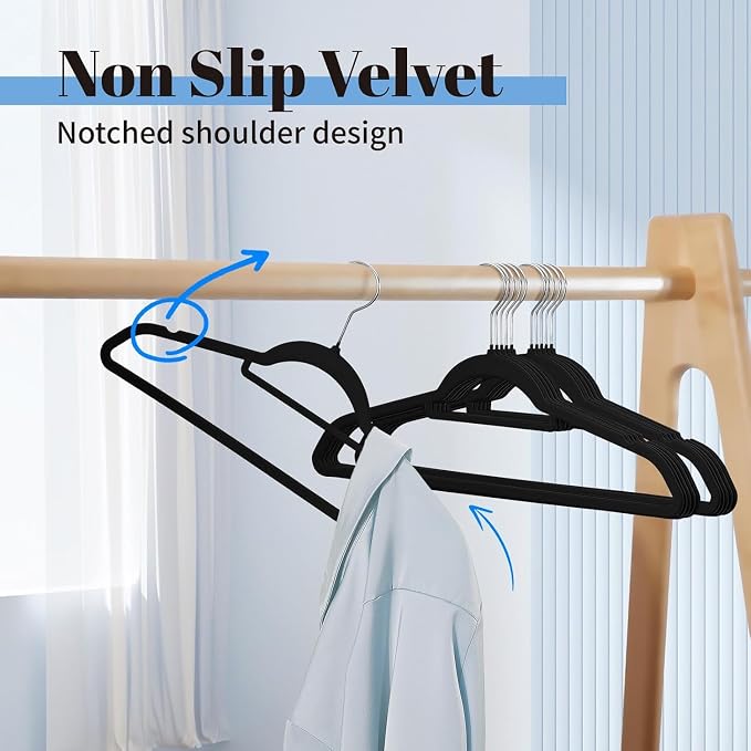 Smartor Velvet Hangers 120 Pack, Non Slip Clothes Hangers - Image 2