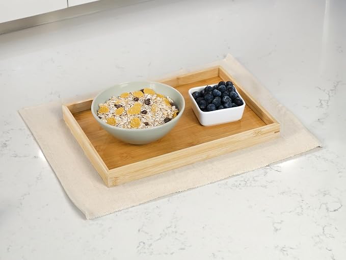 Bam & Boo Natural Bamboo Serving Tray Modern Rectangular - Image 3