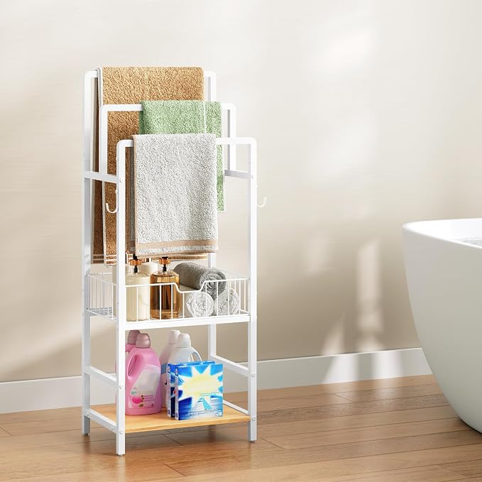 HOOBRO Free Standing Towel Rack, Blanket Rack - Image 5