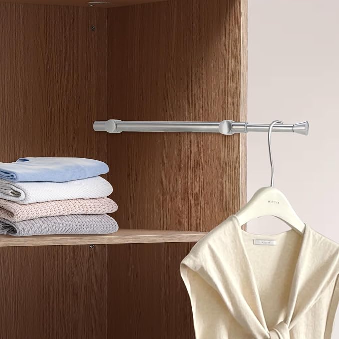 12" Pull Out Valet Rod for Closet, Adjustable Heavy Duty Closet Valet Rod - Image 8