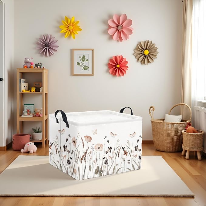 Rectangular Kids Storage Bin Gift Basket Baby Organizer Shelf Book Basket Room - Image 3
