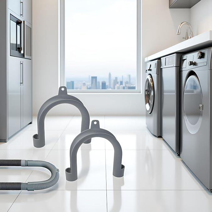2Pcs Gray Clothes Washer Drain Hose Holder - Image 3